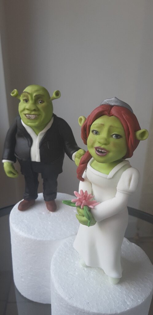 Figurki Pary Młodej na Tort Weselny Shrek i Phiona